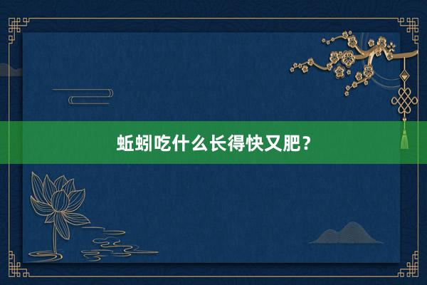 蚯蚓吃什么长得快又肥？